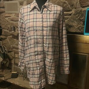 Johnny Was Pink and Blue Plaid Blouse